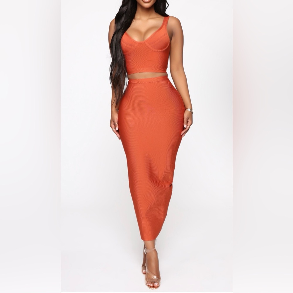 Elegant Orange Maxi Skirt